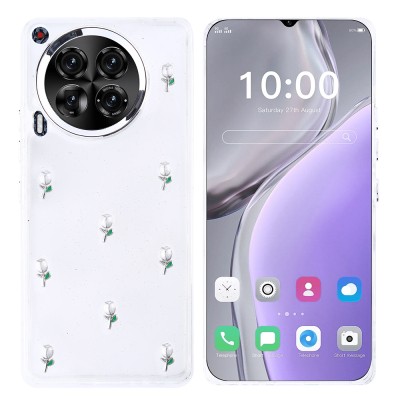 Tecno Camon 30 Case Airbag Design Glitter Transparent Zore Kutup Cover - 5