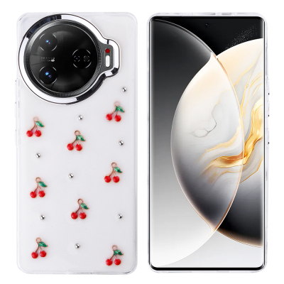 Tecno Camon 30 Pro 5G Kılıf Airbag Tasarımlı Simli Şeffaf Zore Kutup Kapak - Zore