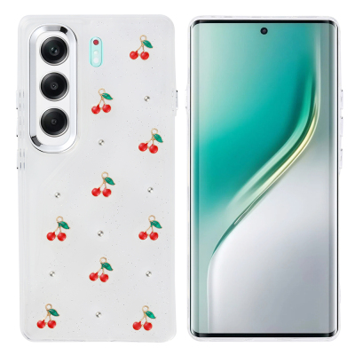 Tecno Camon 40 4G Kılıf Airbag Tasarımlı Simli Şeffaf Zore Kutup Kapak - Zore