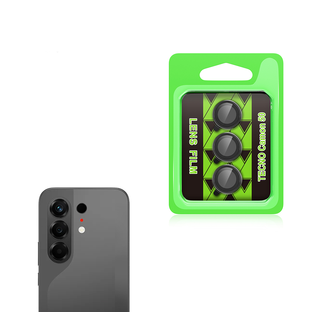 Tecno Camon 50 Zore CL-07 Kamera Lens Koruyucu - Siyah