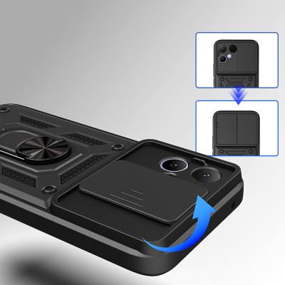 Tecno Pova Curve 2 Kılıf Magnetik Standlı Kamera Korumalı Zore Sürgülü Vega Kapak - 6