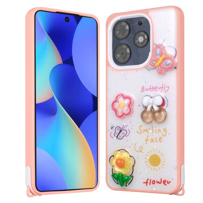 Tecno Spark 10 Pro Case Shining Glitter Relief Figured Zore Cevze Cover - Zore