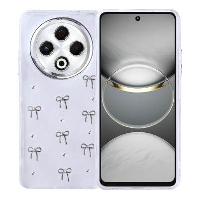 Tecno Spark 30 4G Case Airbag Design Glitter Transparent Zore Kutup Cover - Zore