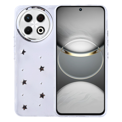 Tecno Spark 30 Pro Case Airbag Design Glitter Transparent Zore Kutup Cover - Zore