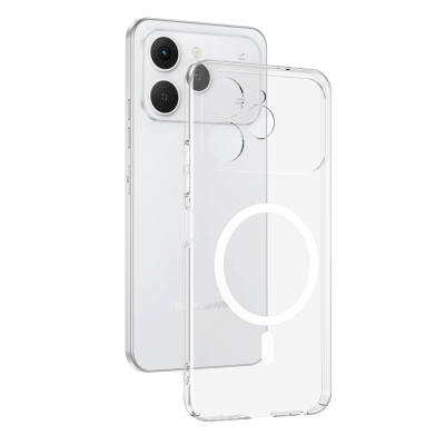 Tecno Spark 40 4G Camera Protected M-Safe Charging Transparent Zore London Hard PC Case - 1
