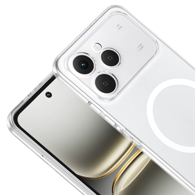 Tecno Spark 40 4G Camera Protected M-Safe Charging Transparent Zore London Hard PC Case - 3
