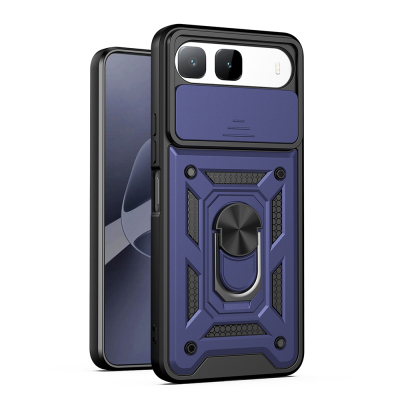 Tecno Spark 40 5G Case with Magnetic Stand and Camera Protection, Zore Sliding Vega Cover - Zore