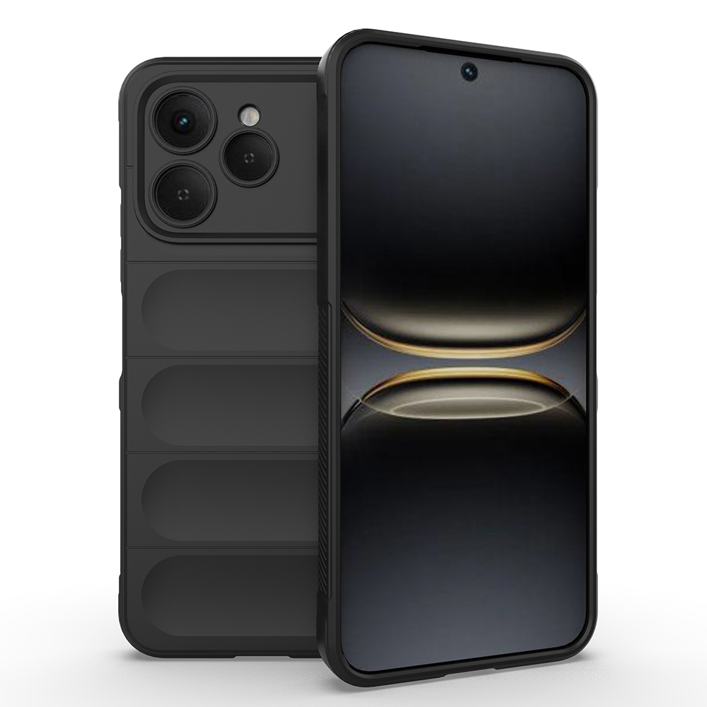 Tecno Spark 40 Klf Esnek TPU Oyuklu Arka Yzey Tasarml Zore Etnik Silikon Kapak - Siyah