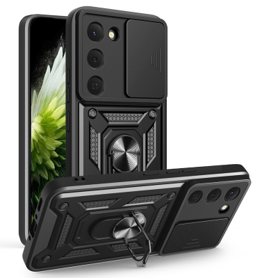 Tecno Spark 40 Pro Case with Magnetic Stand and Camera Protection, Zore Sliding Vega Cover - Zore