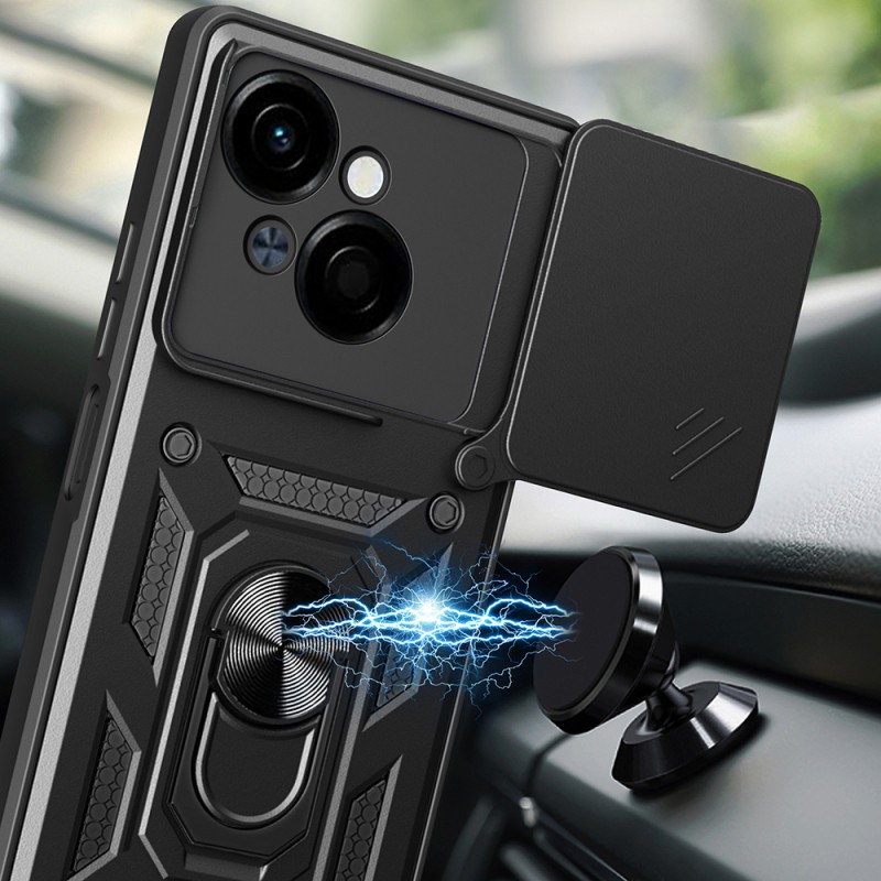Tecno Spark Go 1 2025 Case Magnetic Stand Camera Protection Zore Sliding Vega Cover - 6