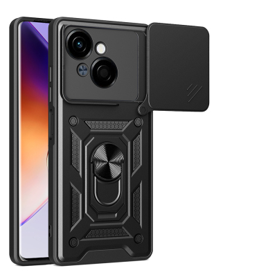 Tecno Spark Go 1 2025 Kılıf Magnetik Standlı Kamera Korumalı Zore Sürgülü Vega Kapak - Zore