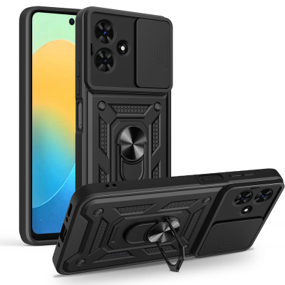 Tecno Spark Go 2 Case with Magnetic Stand and Camera Protection, Zore Sliding Vega Cover - Zore