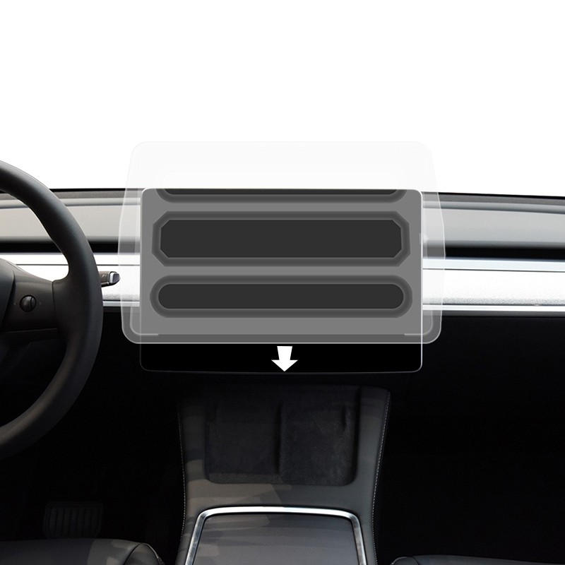 Tesla Model 3 CaseWorld Araç Multimedya Uygulama Aparatlı Ekran Koruyucu - 5