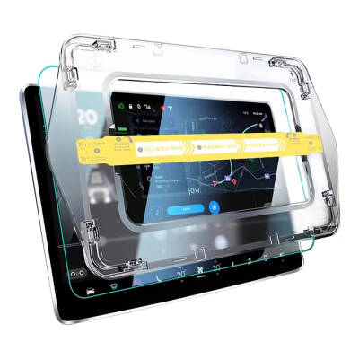 Tesla Model Y Araç Multimedya Ekran Koruyucu AR Oleofobik Uygulama Aparatlı Zore Premium Temperli Cam Ekran Koruyucu - Zore