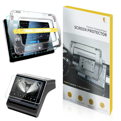 Tesla Yeni Model Y 2in1 Araç Multimedya Ekran Koruyucu Uygulama Aparatlı Zore Premium Mat Temperli Cam Ekran Koruyucu - Zore