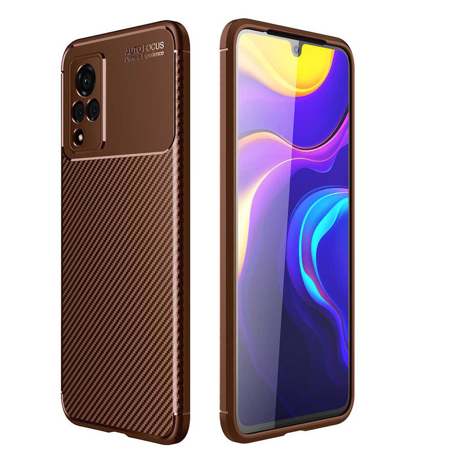 Vivo V21 Kılıf Zore Negro Silikon Kapak - Kahverengi
