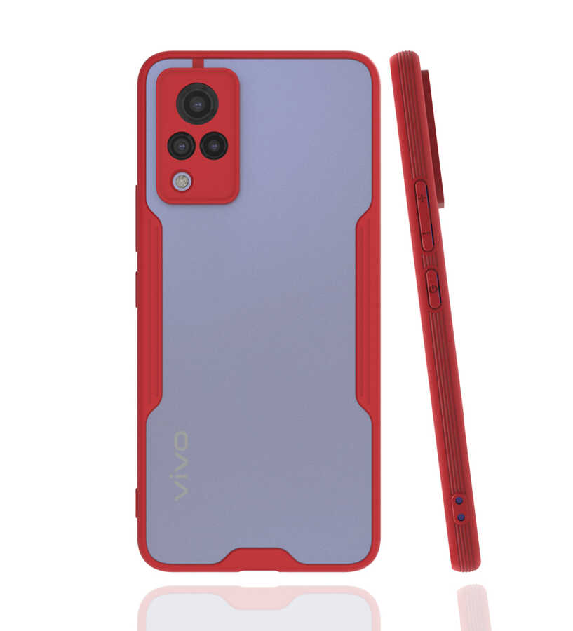 Vivo V21 Kılıf Zore Parfe Kapak - Kırmızı