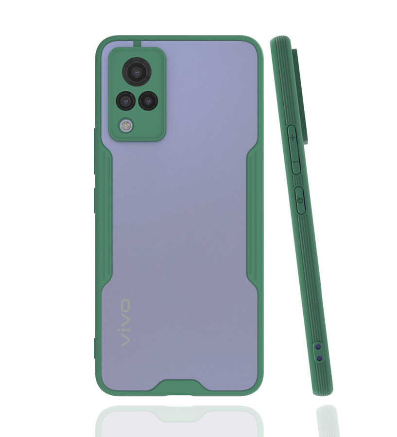 Vivo V21 Kılıf Zore Parfe Kapak - Koyu Yeşil