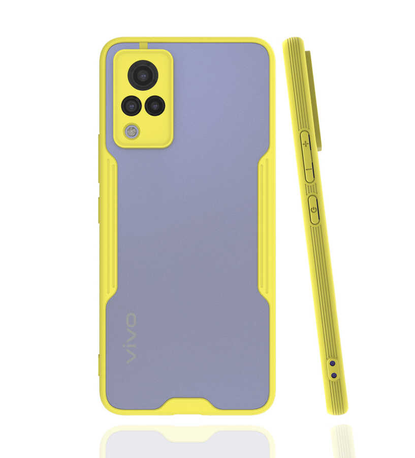 Vivo V21 Kılıf Zore Parfe Kapak - Sarı