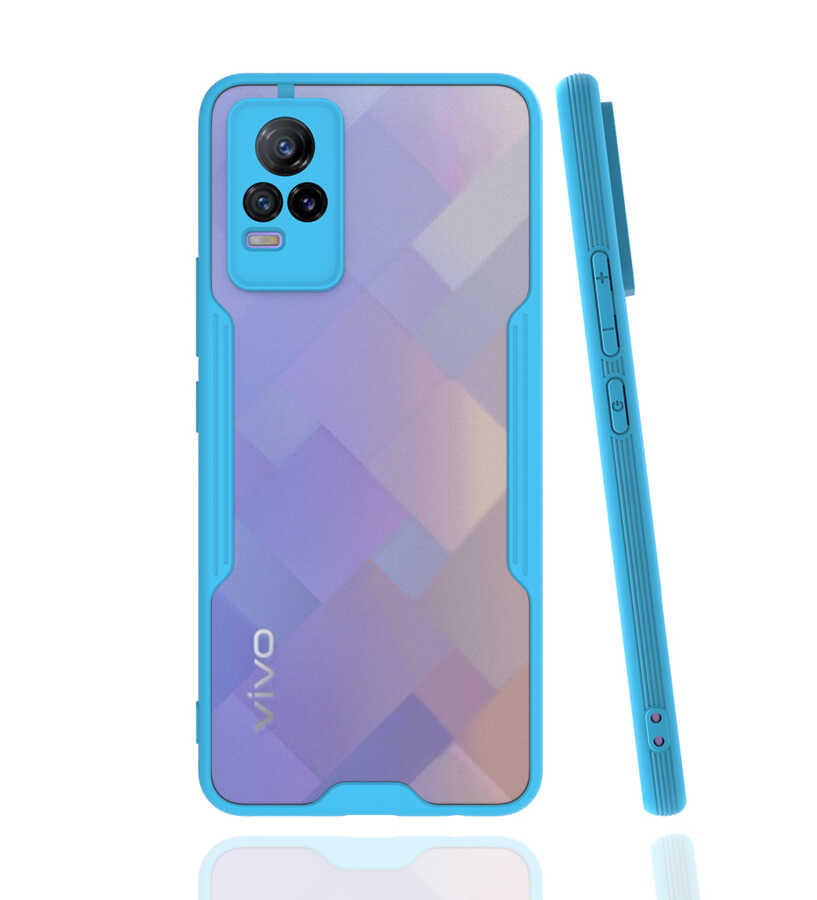Vivo V21E Kılıf Zore Parfe Kapak - Mavi