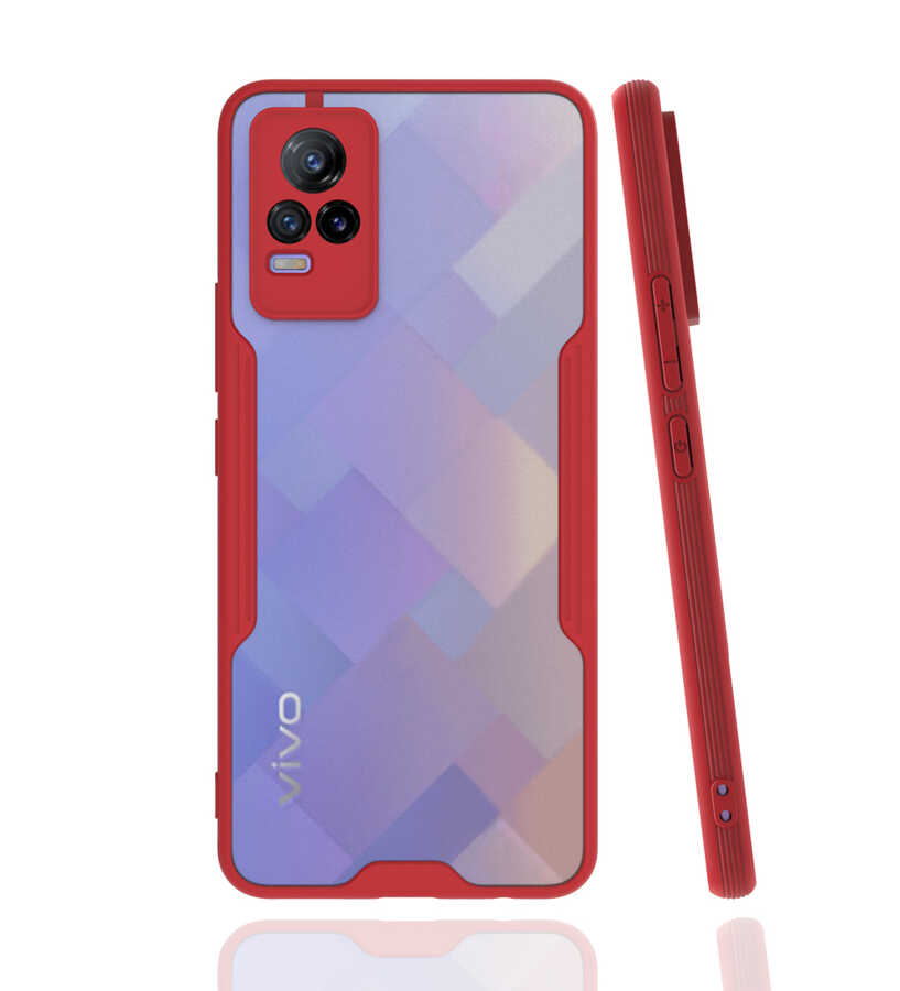 Vivo V21E Kılıf Zore Parfe Kapak - Kırmızı