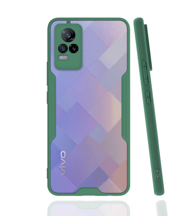 Vivo V21E Kılıf Zore Parfe Kapak - Koyu Yeşil