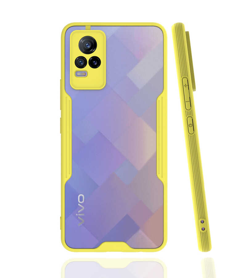 Vivo V21E Kılıf Zore Parfe Kapak - Sarı