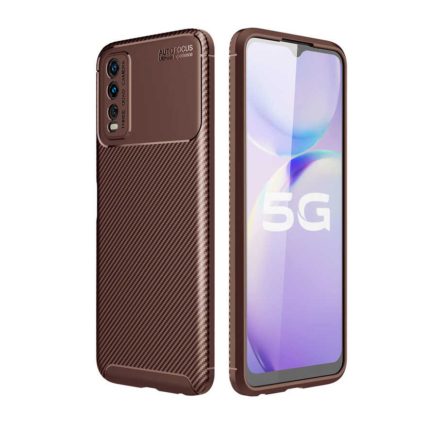 Vivo Y11S Kılıf Zore Negro Silikon Kapak - Kahverengi