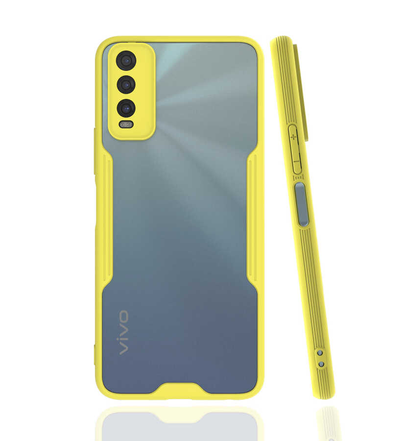 Vivo Y11S Kılıf Zore Parfe Kapak - Sarı
