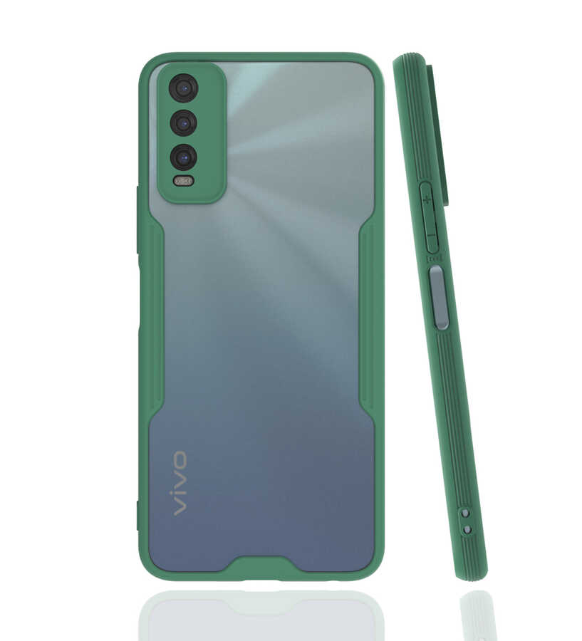 Vivo Y11S Kılıf Zore Parfe Kapak - Koyu Yeşil