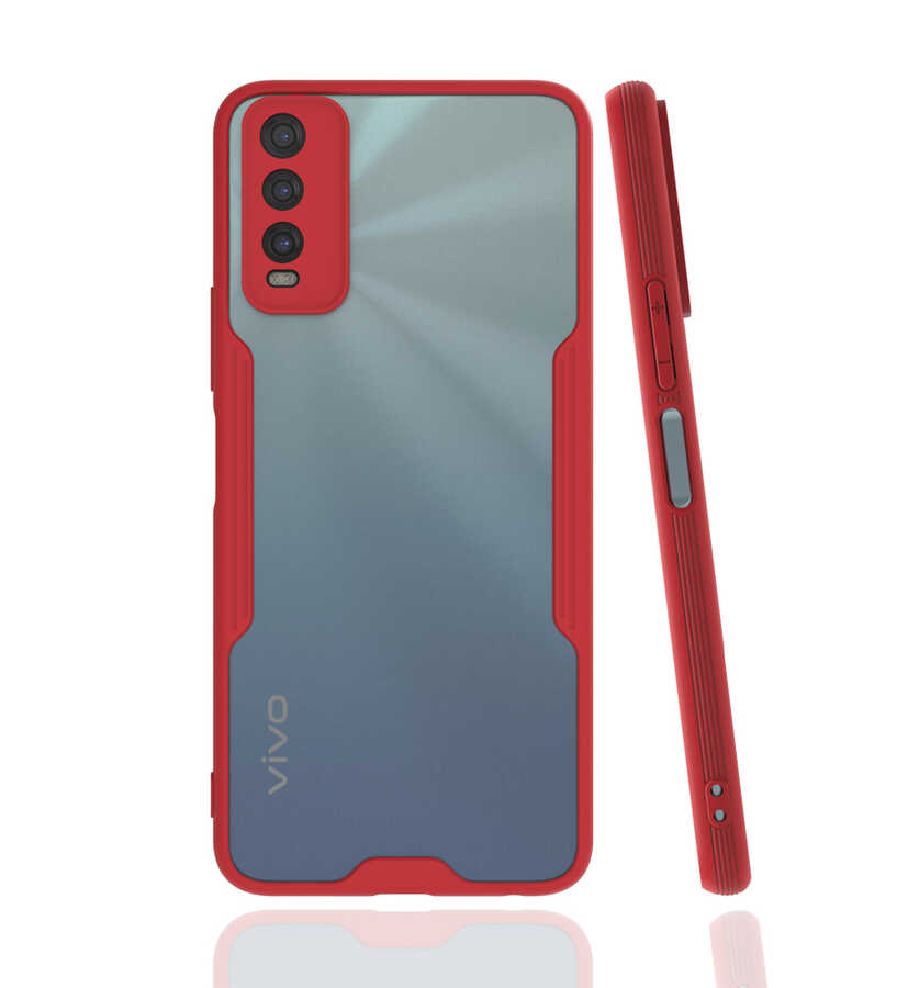 Vivo Y11S Kılıf Zore Parfe Kapak - Kırmızı
