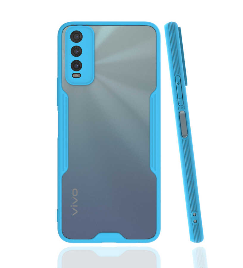 Vivo Y11S Kılıf Zore Parfe Kapak - Mavi