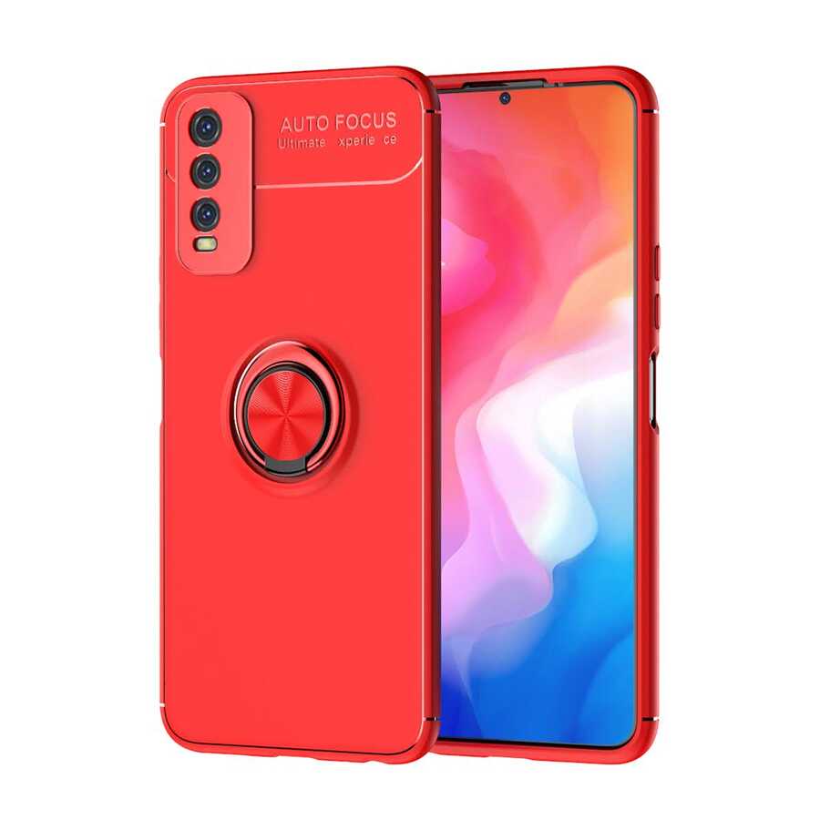 Vivo Y11S Kılıf Zore Ravel Silikon Kapak - Kırmızı