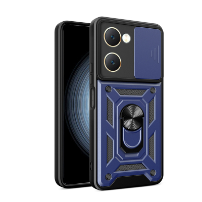 Vivo Y18 Case Magnetic Stand Camera Protection Zore Sliding Vega Cover - Zore