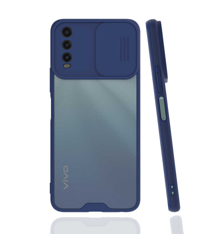 Vivo Y20S Kılıf Zore Lensi Kapak - Lacivert