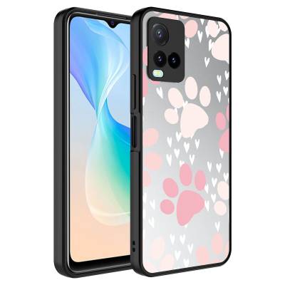 Vivo Y32 Case Mirror Patterned Camera Protected Glossy Zore Mirror Cover - Zore