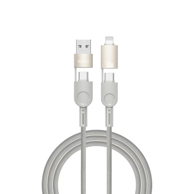 Wiwu 4in1 Raptor Series Multiple USB-A + Type-C to Type-C + Lightning Charging and Data Cable 60W 200cm - Wiwu