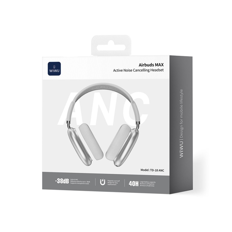 Wiwu Airbuds Max TD-18 ANC Aktif Gürültü Önleyicili Kulak Üstü Bluetooth Kulaklık v6.0 - 19