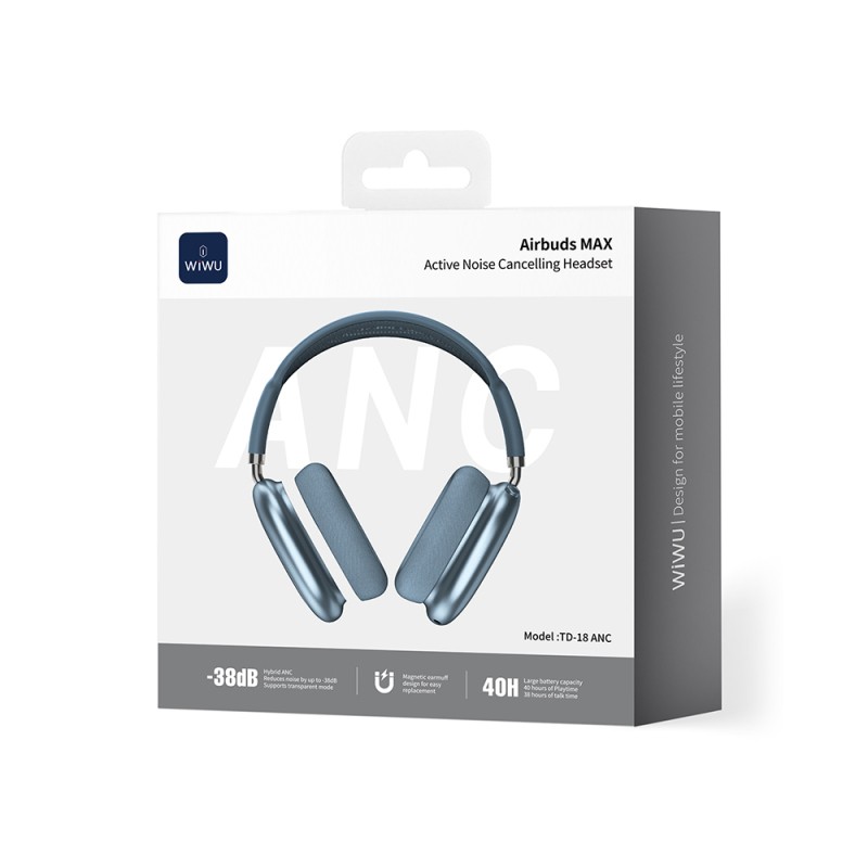 Wiwu Airbuds Max TD-18 ANC Aktif Gürültü Önleyicili Kulak Üstü Bluetooth Kulaklık v6.0 - 18