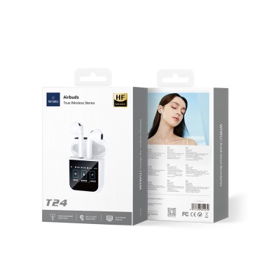 Wiwu Airbuds T24 Touch LCD Screen TWS Bluetooth Earphones v5.4 - 7