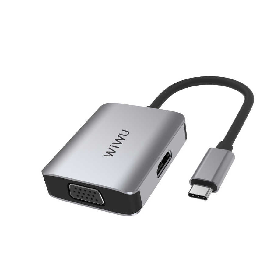 Wiwu Alpha A20VH 2 in 1 Type-C Hub - Gri