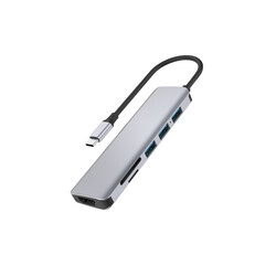 Wiwu Alpha A731HC 7 in 1 Type-C Hub 100W Charging Support SD Card-Hdmi-Usb Coupler - Wiwu