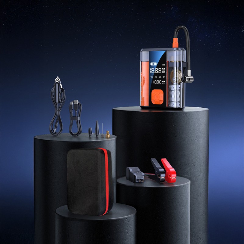 Wiwu CG201 4-in-1 Digital LED Display Car Battery Emergency Jump Starter Powerbank 40W 8800mAh - 5