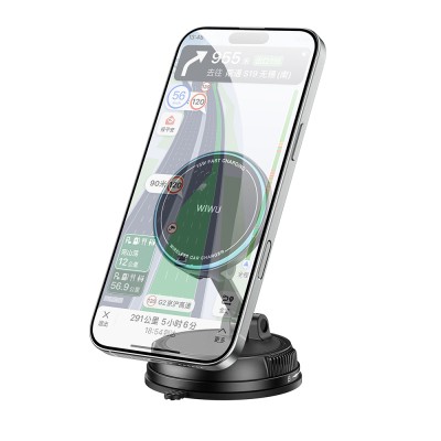 Wiwu CH-326 M-safe Şarj Özellikli 360 Derece Dönebilen Vakumlu Araç Telefon Tutucu 15W - 8