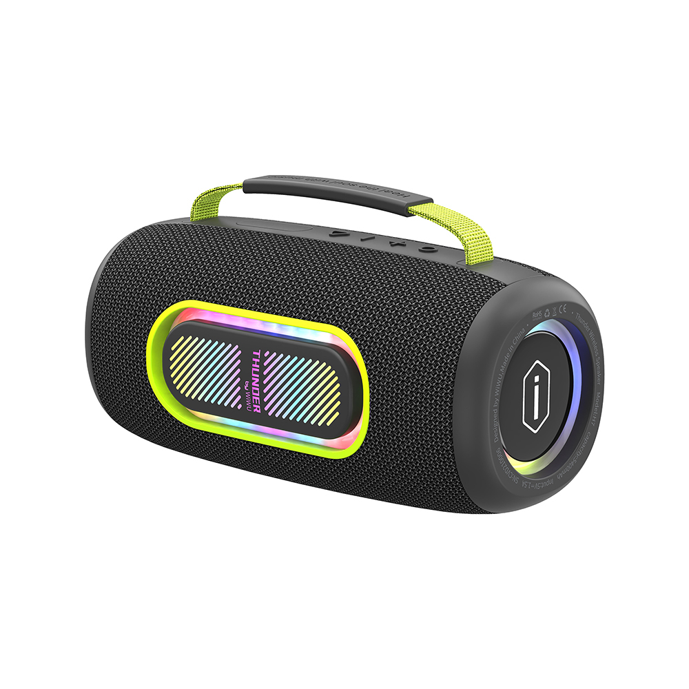 Wiwu H7 RGB Işıklı Askılı TWS Bluetooth Speaker Hoparlör v5.3 40W - Siyah