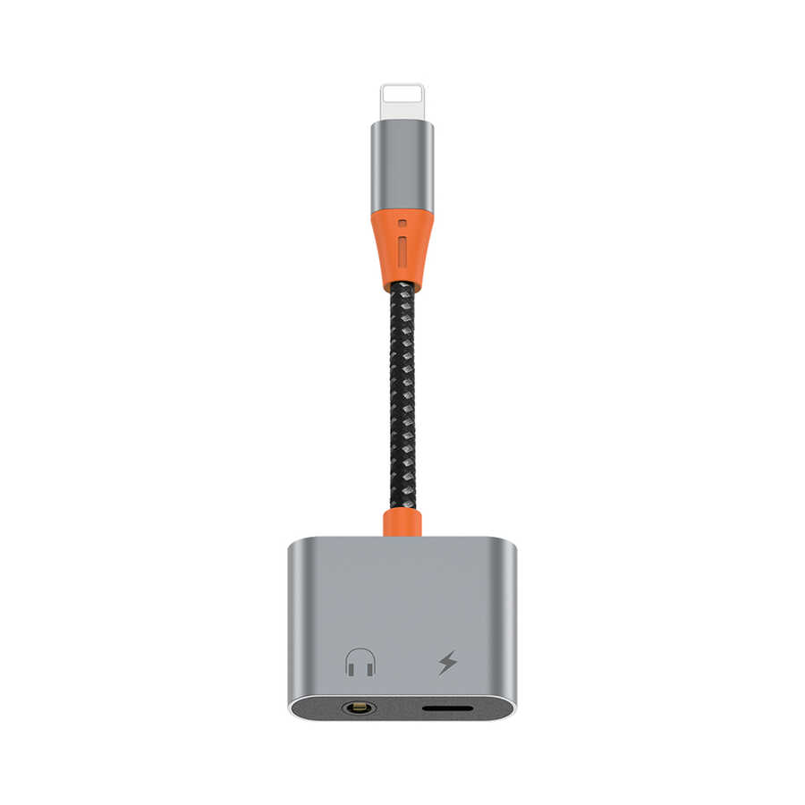 Wiwu LT07 Lightning To 3.5mm Aux Çevirici Ses Adaptörü - Gri