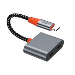 Wiwu LT11 Type-C Charger And Type-C Headphone Converter Adapter - Wiwu