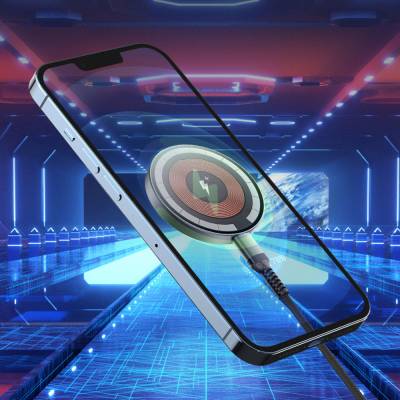 Wiwu M17 Magnetik Intelligent Transparan Wireless Şarj Ultra İnce Şeffaf 15W Android iOS Destekli - 9