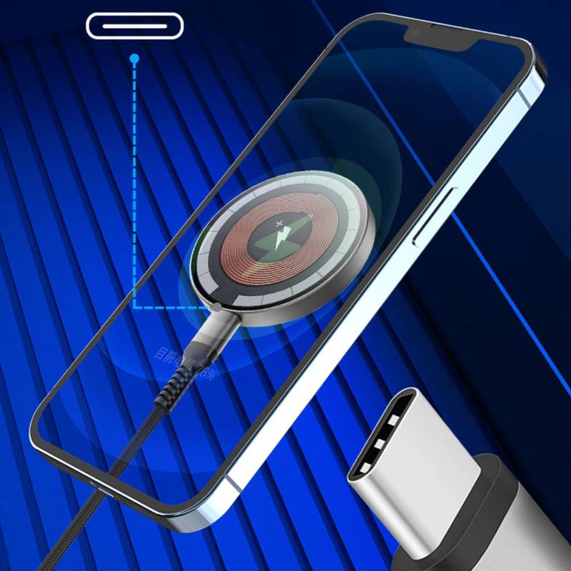 Wiwu M17 Magnetik Intelligent Transparan Wireless Şarj Ultra İnce Şeffaf 15W Android iOS Destekli - 13