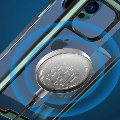 Wiwu M17 Magnetik Intelligent Transparan Wireless Şarj Ultra İnce Şeffaf 15W Android iOS Destekli - 16